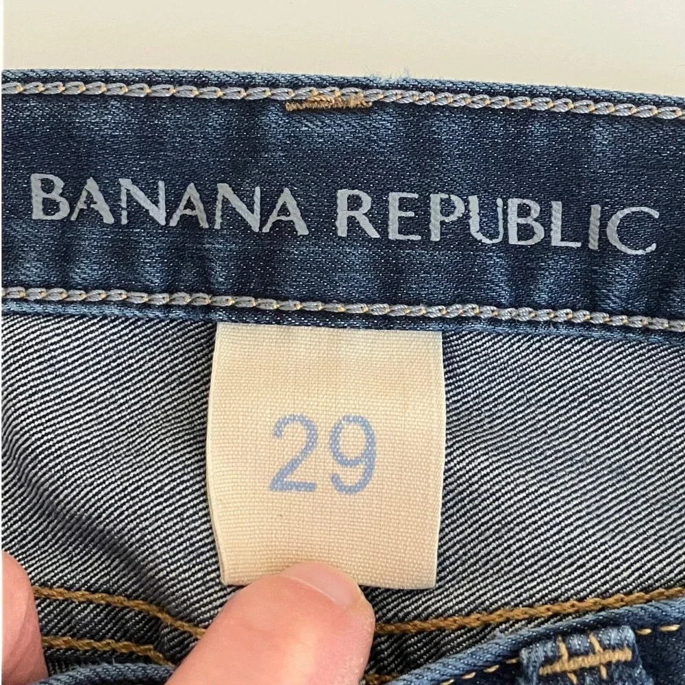 Banana Republic Dark Wash Skinny Midrise Denim Women's Size 29 Boho Preppy - Picture 5 of 7